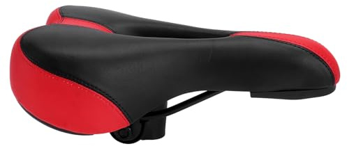 KICHOUSE Selle de vélo Confortable Rouge Large Coussin rembourré léger pour VTT Route et vélo de Course Accessoire Facile à Installer Nettoyer