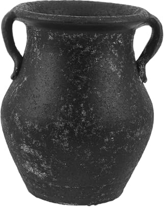 Healeved Recipiente de Cerámica Rústica de 18 Cm para Utensilios de Cocina, Organizador Vintage para Palillos, Cucharas y Tenedores, Porta Utensilios Resistente para Encimera de Cocina