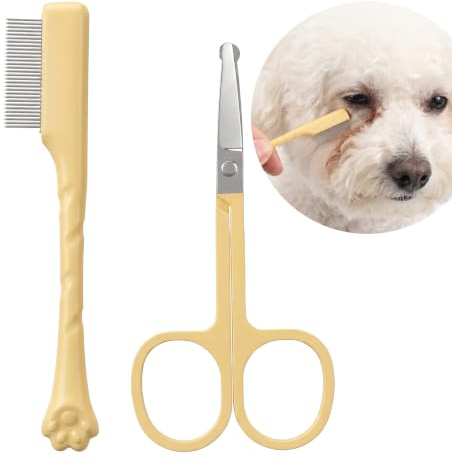Peigne de toilettage pour animaux de compagnie, peigne anti-puces pour chien avec pointe ronde mini ciseaux