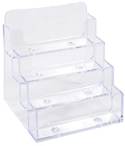 Exacompta 71158D Set di 4 Distributore di biglietti da visita 4 scomparti Cristal
