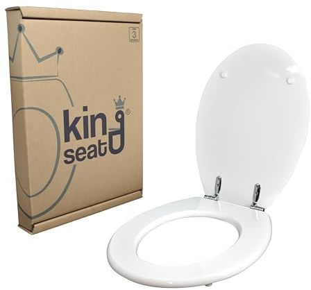 Copriwater in MDF, serie Ellisse della Ideal Standard, Bianco, con cerniere in ottone cromato.