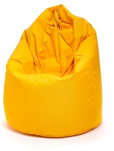 Ecopuf - Sako Pouf Fåtölj Utomhus - Sittsäck barnrum - Snygg Tyg-Sittsäck - Avslappnande fåtölj - Heminredning - Fåtölj Storlek L - 70x110cm - Gul Nc4