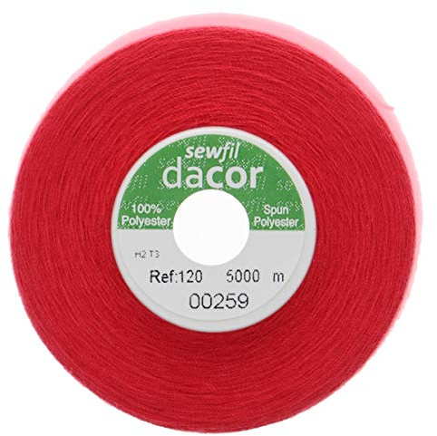 Sewfil dacor 120 - Sömtråd 100% polyester 5000 meter 0259 - Hallon