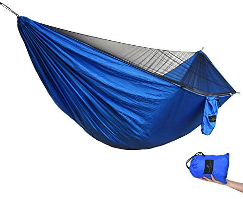 Boundless Voyage Ultraligero Hamaca de Camping para Viajes al Aire Libre 2 Personas con mosquitera Hamaca de jardín 200 kg Capacidad de Carga Incluye Correas de Hamaca BV1033