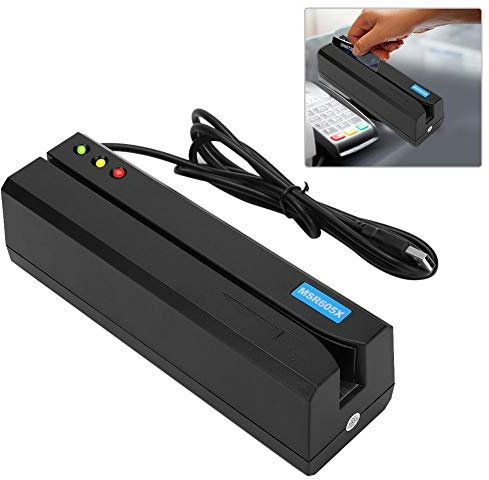 【Venta del día de la madre】Kits de lector de tarjetas magnéticas, MSR605X Lector de tarjetas de ban magnética Indicador LED Magstripe Writer 3 pistas