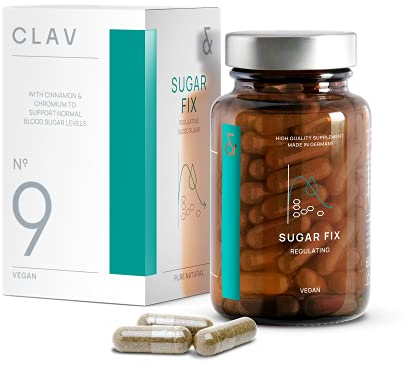 N°9 SUGAR FIX | Pour Contrôle Naturel de Glycémie et Métabolisme Glucidique | Couvre les Besoins Quotidiens en Chrome et en Zinc | 400mg de Cannelle + Syzygium Cumini + Melon amer | 60 Gélules Vegan