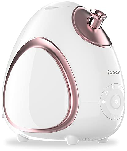 Fancii Nano Ionic Facial Steamer Hot & Cool with Aromatherapy and 6 Spa Settings – 30 Min Steam Time - Professional Home Face Sauna for Moisturizing & Pore Cleansing (Rivo)