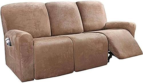 RTSFKFS Stretch Samt Ruhesessel Sofa Bezüge 1 2 3 sitzer，Sesselschoner für Relaxsessel Komplett Sofaüberwurf Fernsehsessel Schutzbezug Stretchhusse für Relaxsessel Sessel-Überwürfe