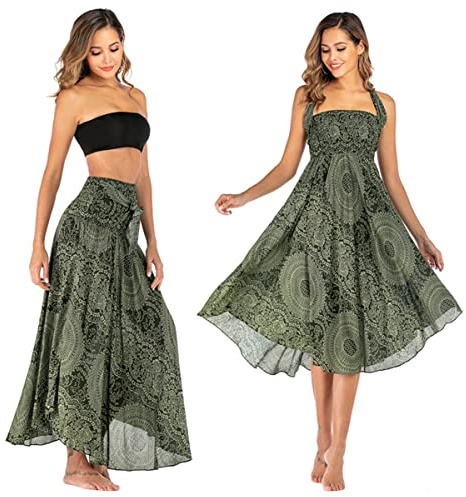 Daysskk Jupe Longue Hippie Chic Boheme Ete Plage Robe Fleurie Danse
