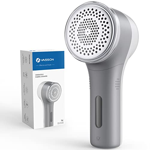 VASSON Bobble Remover & Fabric Shaver - Defuzzer for Clothes (Greyish White)