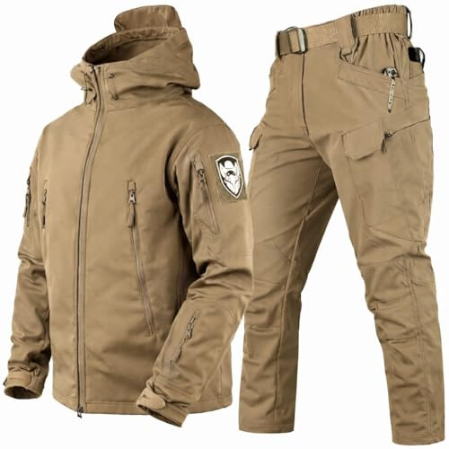 VBVARV Taktische Jacke Hose Set Herren, Wasserabweisend, Militär Anzug