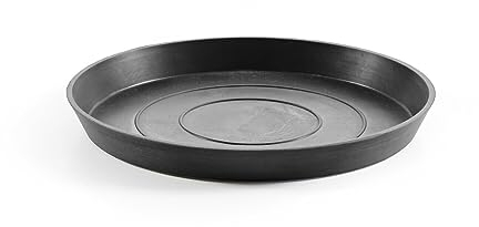 Ecopots Untersetzer für Blumentopf Amsterdam Dunkel Grau - Durchmesser Ø Außen 44 cm/Innen 40 cm rund groß - Unterteller für Pflanzentopf Recycling Kunststoff - Topfuntersetzer Indoor Outdoor