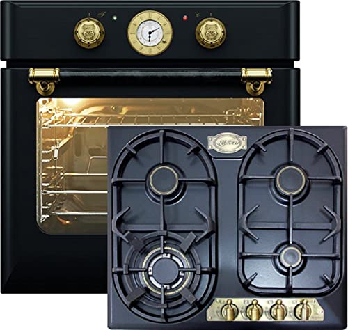 Kaiser EH 6432 BE + KG 6325 EM, Retro horno eléctrico empotrado 10 funciones + placa de gas 60 cm