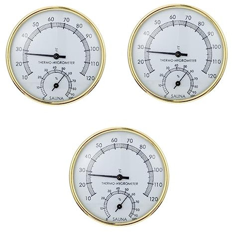 YARNOW 3piezas y Higrómetro De Sauna Medidor De Temperatura y Humedad Multifuncional Para Uso Sauna Terrario Interior Diseño Moderno y Escala Clara Como Práctico