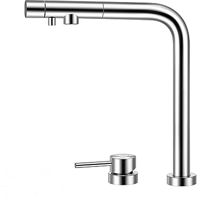 XJTNLB Vorfenster Küchenarmatur 3 Wege Wasserhahn Küche für Wasserfilter Einhandmischer Küche Wasserhahn Küche Warm und Kalt Osmose Armatur Küche Edelstahl,Chrom