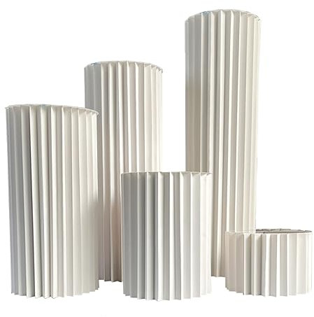 Cylinder White Pedestal Stands,5pcs Zylinder für Parteien Stand,Zylinderständer für Party, Römische Säule Desserttisch, Pappblumenständer Desserttisch für Hochzeitsfeiern Wohnkultur