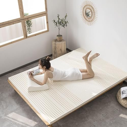 Llchaensc Bio-Latex-Matratze-Top, Mittlere Festigkeit,Honeycomb Pore Ventilation 1/2/3/4-Zoll Dicker Überlegener Druckrelief-Latex-Matratzen-Top,1in,140x200cm(55x79in)