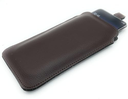 Generisch Universal Premium XXL Handy Tasche Etui Einsteckhülle Sleeve Etui Hülle Case Cover Smartphone braun 18,5x9cm