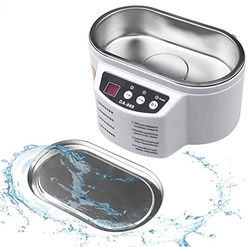 Mini pulitore ad ultrasuoni, Bagno di Pulizia ad ultrasuoni con Controllo Intelligente, Macchina per la Pulizia di circuiti Stampati per Occhiali per Gioielli, per Occhiali con Pendente di Gioielli,
