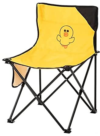 BOGAZY Campingstuhl Outdoorstuhl Cartoon-klappbarer Rückenlehnen-Stuhl Mit Seitlicher Aufbewahrungstasche Leichte Strandstuhl-Eisenrohrhalterung Klappstuhl Faltstuhl Angelstuhl(A)