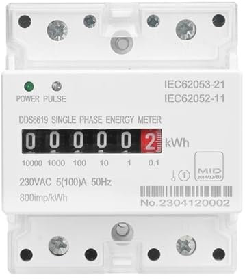 CHIHSS Puissance minuterie Programmable Compteur d'énergie électronique monophasé Din AC 220 V 100 A kWh Compteur de consommation électrique analogique jauge wattmètre 50 Hz(Analog Type)
