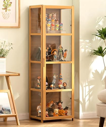 Pounjsd Bücher vitrinenschrank, Eckvitrine Glas vitrinenschrank, glasvitrine groß, Glasvitrine Stehend, Glasvitrine Vitrine für Sammlerstücke, Bücher, Wein, Büro, Wohnzimmer, Küche