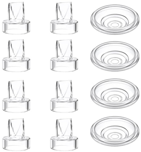 8pcs Duckbill Valves and 4pcs Silicone Diaphragm Compatible with Momcozy S12 Pro/S9 Pro/TSRETE S12/Kmaier S12 Wearable Breast Pumps Accessories,Breast Pump Replacement Parts