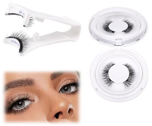Ciglia Finte Magnetiche Naturali, 1 paia riutilizzabili ciglia magnetiche con applicatore ciglia finte magnetiche naturali senza eyeliner kit, look naturale magnetico, non necessita di colla, ciglia