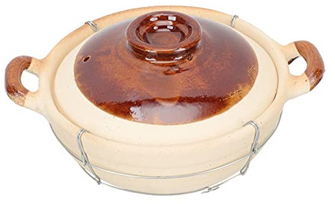 Garneck Pentola Per Stufati in Terracotta Da 0,5l Manico Singolo, Casseruola Per Cucina Domestica Coperchio Ventilato, Per Zuppe e Riso Brasato
