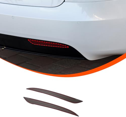 Qiosreui Rear Fog Light Cover Compatible with Tesla Model S 2017-2025 Accessories Auto Smoked Tail Foglight Shell Shade Guard Trim Rear Bumper Fog Lamp Decorative Cover Protector ABS