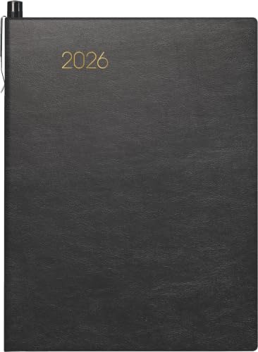 BRUNNEN Taschenkalender Mod. 731 '26 | A6, Kunstleder, schwarz