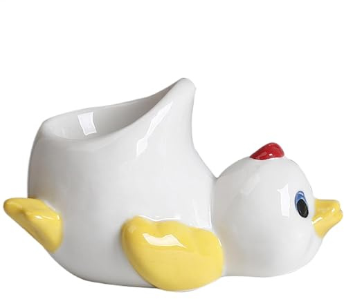 Coquetiers pour œufs à la coque | Adorable coquetier en céramique souple en forme de poulet/canard – Présentoir amusant en forme d'animal pour la cuisine