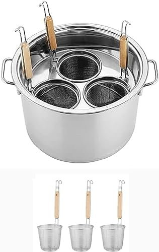 CVNIMV Cuocipasta Formato Famiglia/Set vaporiera in Acciaio Inox con pentola per la Pasta e cestello per la Cottura a Vapore, cuoci, cuoci a Vapore e scola con facilità, 5 Fori