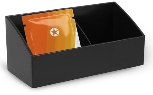 ULTECHNOVO Organizador de bolsas de té, diseño compacto y ligero para bolsas de té, bolsas de azúcar y pequeños aperitivos para mostrador, escritorio, cocina