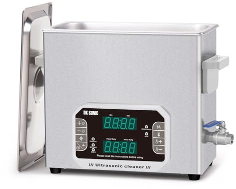 DK SONIC Ultraschallreiniger 6L, 180W Hochleistungs-Ultraschallreinigungsgerät mit Timer, Heizung und Touch-Steuerung, vielseitig einsetzbar für Motorradmotoren, Vergaser, Ketten (inkl. Korb)
