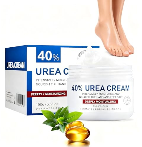 150ml Urea Crema al 40%,Crema Piedi Secchi Screpolati per Piedi, Mani, Talloni, Gomiti, Unghie e Ginocchia,Rimozione e Ammorbidimento Dei Calli