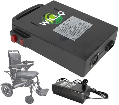 WILLQ 24V 10AH 12AH Lithium Battery Pack Pull-Out Electric Wheelchair Battery Use for 0-288Wh Motorized Wheelchair Accessories,24V12Ah