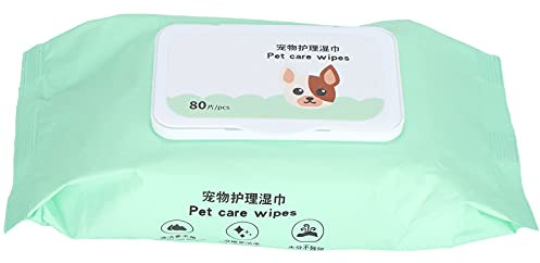 Jectse Lingettes de Toilettage Désodorisantes sans Danger pour Les Animaux Domestiques, 80 Unités pour Chiens et Chats, Lingettes Nettoyantes aux Extraits de Plantes – Format Voyage pour Après Avoir