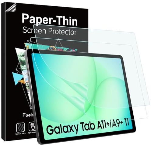 TiMOVO (2 Pack Paper Screen Protector Fit for Samsung Galaxy Tab A11 Plus/A9 Plus (2025/2023), PET Anti Glare Film Screen Protector for Galaxy Tab A11+/A9+ 11 inch Tablet,Write and Draw Like on Paper