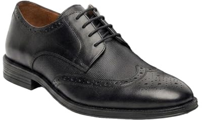 Scarpe Stringate da Uomo in Vera Pelle Modello Brogue Wingtip, Scarpe da Derby, Scarpe da Cerimonia Taglia 44
