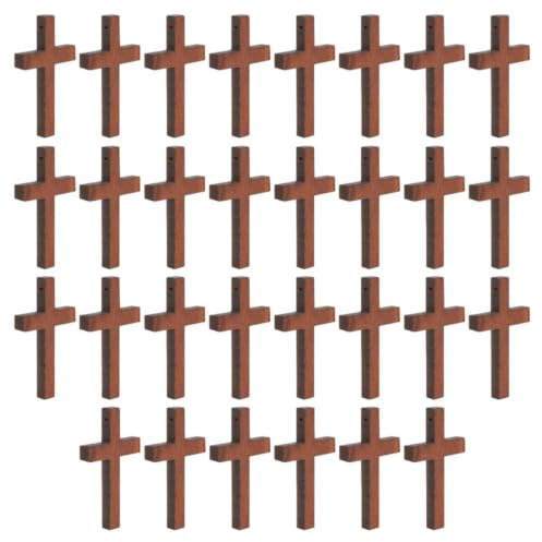 Healeved 30 Stück Handgefertigter Holz Kreuzanhänger für Armbänder mit Flexibilität und Elegantem Design zum Basteln und Geburtstagsgeschenk