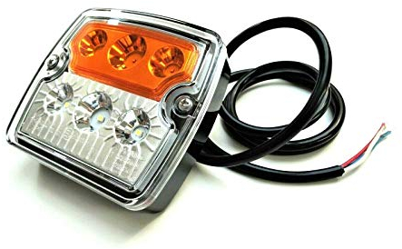 Matel Service Luz LED de posición intermitente E9 12 V 24 V para remolques, camiones, coches, caravanas, tractores, excavadoras, etc.