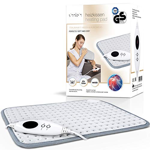 sinnlein® Heizkissen aus Fleece 30 x 60 cm | elektrisches Wärmekissen mit Abschaltautomatik | 6 Temperaturstufen | waschbar bis 40°C | Digitalanzeige