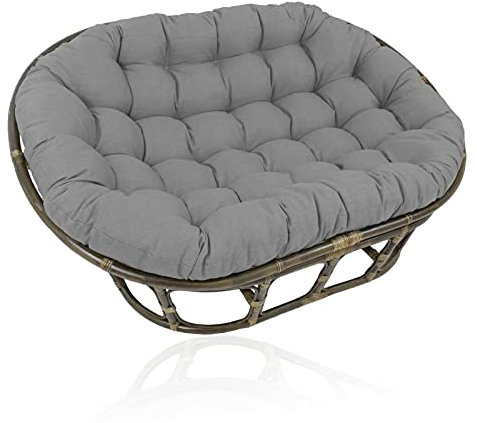Papasansessel Kissen, Doppeltes Papasan Stuhlkissen, Doppeltes Wasserdichtes Papasan Sitzkissen, Papasan Patio Stuhlkissen, Outdoor Ei-Sitzkissen, Ohne Korbstuhl,Grau,170 * 120cm