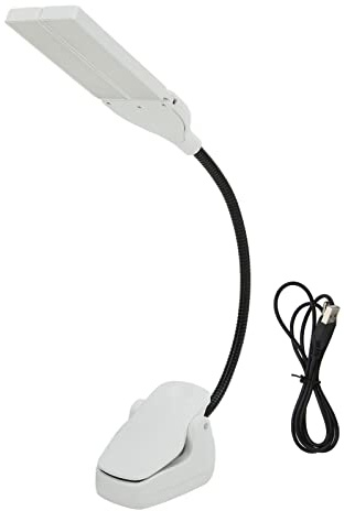 Notenpultleuchte Weiß Clip Lights LED Wiederaufladbare Biegsame Lampe mit Verbindungsleitung für Zuhause
