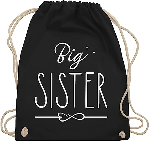 Shirtracer Turnbeutel Rucksack - Große Schwester - Taschen - Big Sister weiß - Unisize - Schwarz - geschenke geschwisterkinder schwestern grosse stoffrucksack geschenk sis sportbeutel für