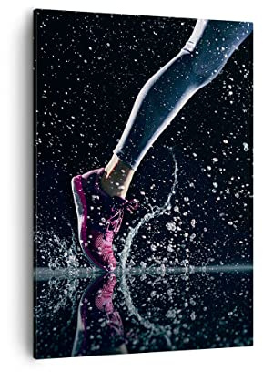 Bilder auf Leinwand Laufen Lifestyle Leichtathletik Schuhe Leinwandbild mit Rahmen 50x70cm Wandbilder Dekoration Wohnzimmer Schlafzimmer Deko Groß Wanddeko Bild Wand Kunstdruck Art Canvas PA50x70-2900