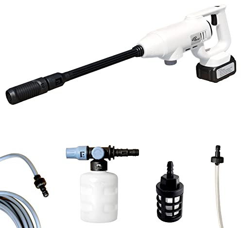 Akku Hochdruckreiniger, mobiler Druckreiniger, tragbare Auto Wasser Spritzpistole, Multi-Sprühdüse, Ansaugschlauch, Akku 4A/74Wh