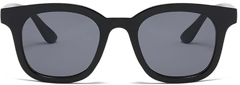 WYRIAZA Retro Sonnenbrille Damen und Herren, UV400 CAT.3 CE Sonnenbrille Eckig Kleines Gesicht Schmal | Rectangle Sunglasses Men and Women Unisex Vintage - Schwarz