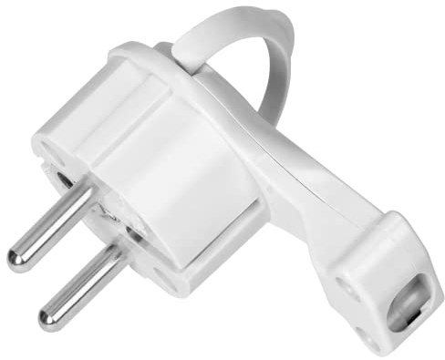 ORNO AE-13253 Winkelstecker flachstecker 230v Flach Uni-Schuko Maximale Belastung 16A (weiß)